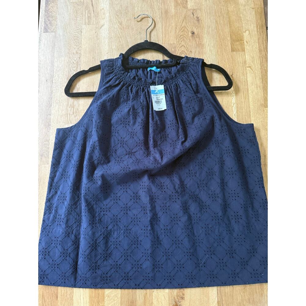 NWT J. McLaughlin Patty Women’s Deep Navy Solid Sol Blouse Sz. L
